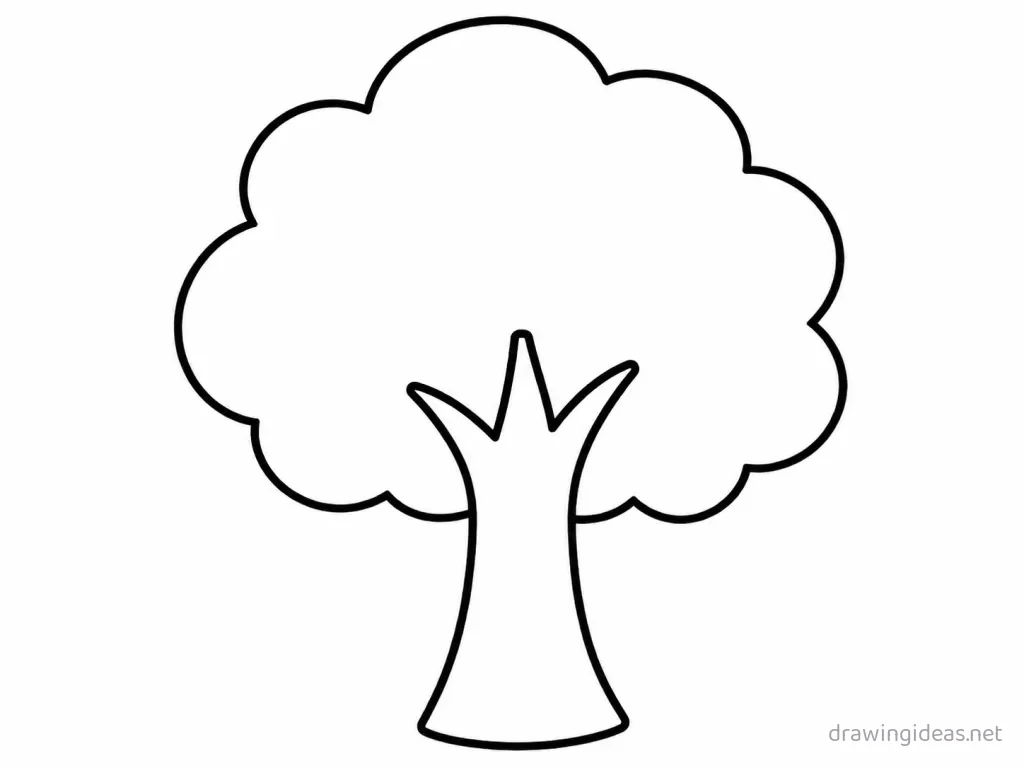 Easy tree drawing — easy style tree sketch