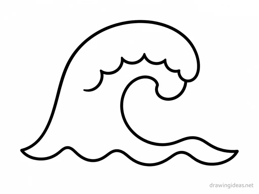 Easy wave drawing — easy style wave sketch